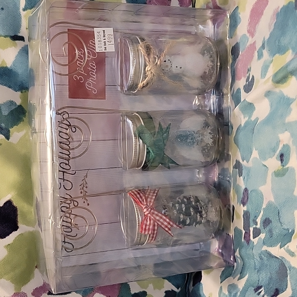 3 pack of little jar photo holders